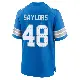 ＃48 Men's Jacob Saylors Blue Game Detroit Lions 2nd Jersey