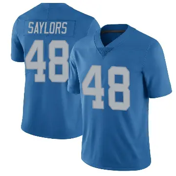 ＃48 Men's Jacob Saylors Blue Limited Detroit Lions Throwback Vapor Untouchable Jersey