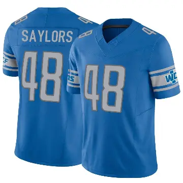 ＃48 Men's Jacob Saylors Blue Limited Detroit Lions Vapor F.U.S.E. Jersey