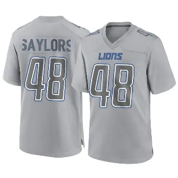 ＃48 Men's Jacob Saylors Gray Game Detroit Lions Atmosphere Fashion Jersey