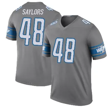 ＃48 Men's Jacob Saylors Legend Detroit Lions Color Rush Steel Jersey