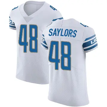 ＃48 Men's Jacob Saylors White Elite Detroit Lions Vapor Untouchable Jersey