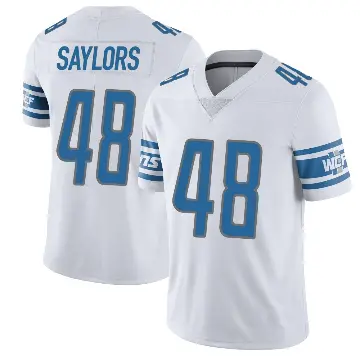 ＃48 Men's Jacob Saylors White Limited Detroit Lions Vapor Untouchable Jersey