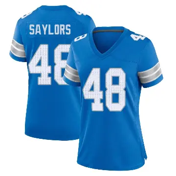 ＃48 Women's Jacob Saylors Blue Game Detroit Lions 2nd Jersey