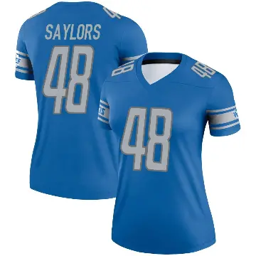 ＃48 Women's Jacob Saylors Blue Legend Detroit Lions Jersey