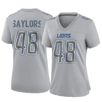 ＃48 Women's Jacob Saylors Gray Game Detroit Lions Atmosphere Fashion Jersey