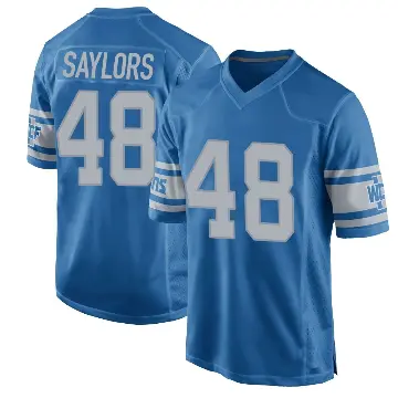 ＃48 Youth Jacob Saylors Blue Game Detroit Lions Throwback Vapor Untouchable Jersey