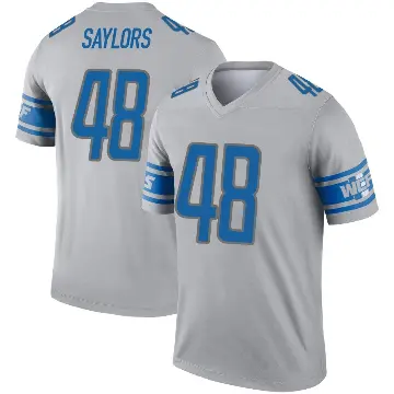＃48 Youth Jacob Saylors Gray Legend Detroit Lions Inverted Jersey