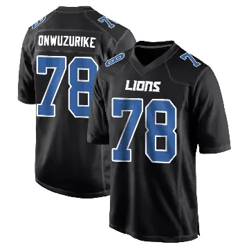 ＃78 Men's Levi Onwuzurike Black Game Detroit Lions Carbon Fashion Jersey